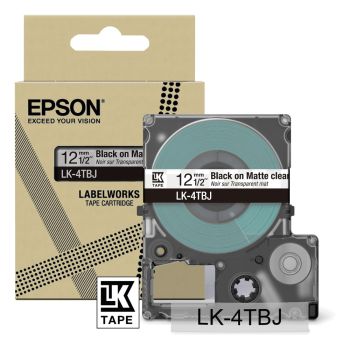 Epson LK-4TBJ 12mm Clear/Black Matte Label (8m) C53S672065