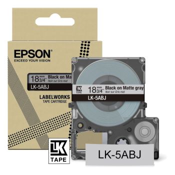 Epson LK-5ABJ 18mm Grey/Black Matte Label (8m) C53S672087