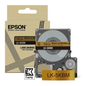 Epson LK-5KBM 18mm Gold/Black Metallic Label (9m) C53S672093