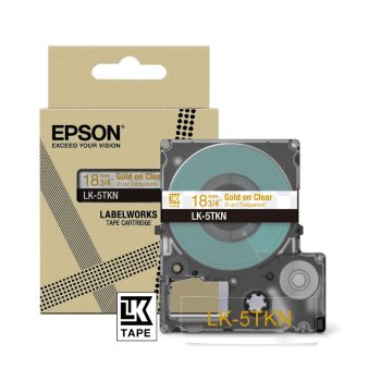 Epson LK-5TKN 18mm Gold/Clear Metallic Label (9m) C53S672097