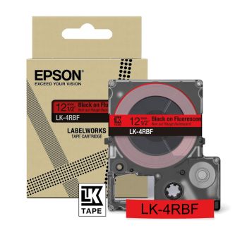 Epson LK-4RBF 12mm Red/Black Fluorescent Label (9m) C53S672099