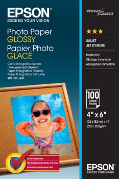 Epson Photo Paper Glossy 10x15cm 100 Sheets (200gsm) C13S042548