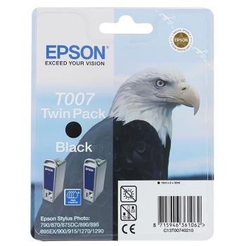 Epson T007402 Black Ink Cartridge Twin Pack (16ml - 540 pages @ 3.5%) C13T00740210