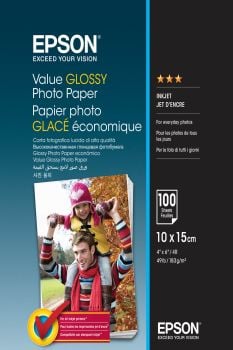 Epson Value Glossy Photo Paper - 10x15cm - 100 sheets C13S400039