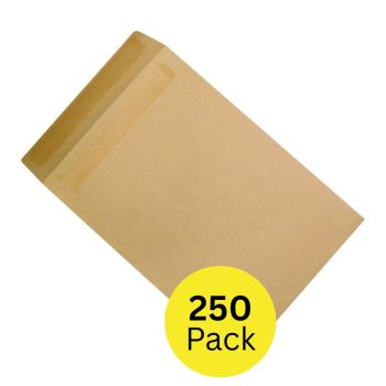 5 Star Office Envelopes Recycled Pocket Self Seal 115gsm 406x305mm Manilla (Pack of 250)