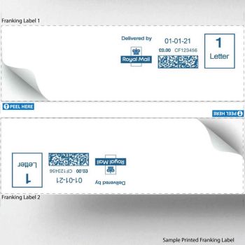 500 Self Adhesive Franking Double Labels – 149mmx45mm (2 Labels Per Sheet, 250 Sheets)