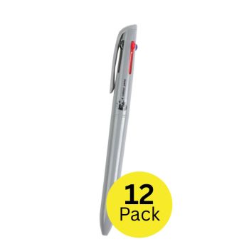 5 Star 4 Colour Ballpoint Pen Grey Barrel Black/Blue/Red/Green (Pack of 12) FS667979