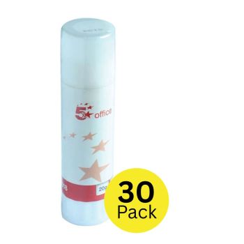 5 Star Glue Stick Solid Medium 20g (Pack of 30) FS668924