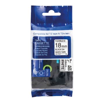 Compatible Brother TZeFX241 18mm Flexi Tape Black On White Tape