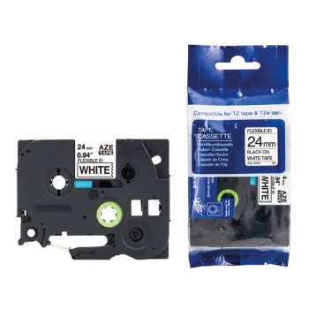 Compatible Brother TZFX251 24mm Flexi Tape Black On White Tape