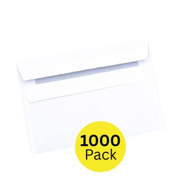 5 Star Office Envelopes Recycled Wallet Self Seal Lightweight C6 114x162mm White (Pack of 1000)