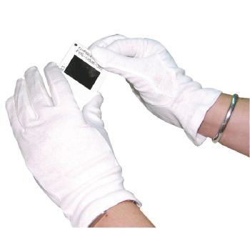 White Knitted Cotton Large Gloves (Pack of 10) GI/NCME