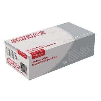 Shield Powder-Free Nitrile Blue Gloves Extra Large (Pack of 100) GD19XL