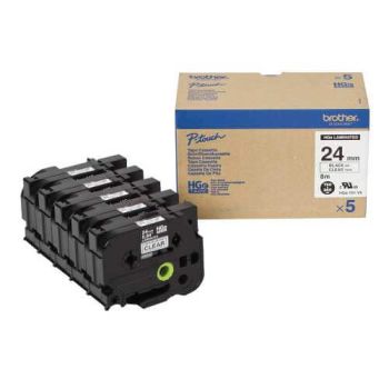 Brother HGE151V5 24mm Black On Clear Tape (5 pack) 