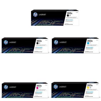 HP 203X 1 x CMY + 2 x Black High Yield Toner Cartridges Multipack