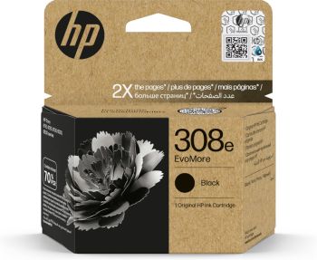 HP 308e EvoMore Black Ink Cartridge (320 Pages*) 7FP22UE