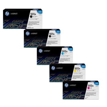 HP 501A/502A 1 x CMY + 2 x Black Standard Yield Toner Cartridge Multipack