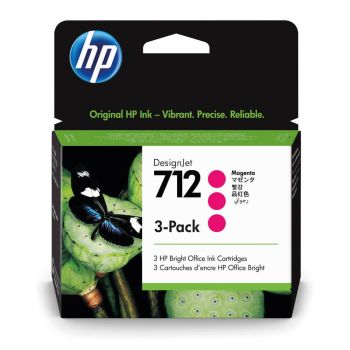 HP 712 Magenta Ink Cartridge (29ml) 3 Pack 3ED78A