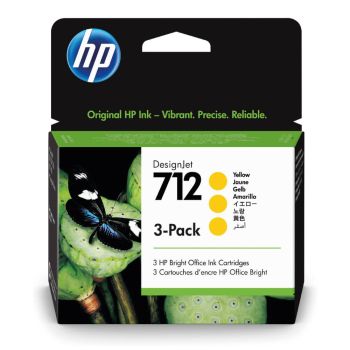 HP 712 Yellow Ink Cartridge (29ml) 3 Pack 3ED79A