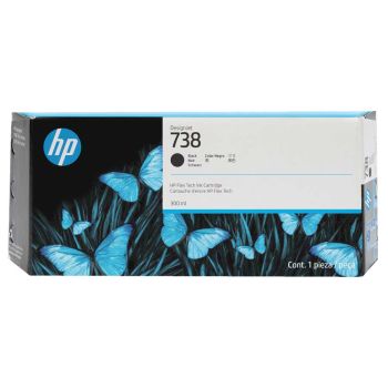 HP 738 High-Capacity Black DesignJet Ink Cartridge (300ml) 498N8A