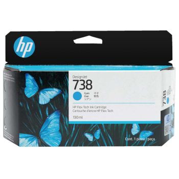 HP 738 Standard Cyan DesignJet Ink Cartridge (130ml) 498N5A