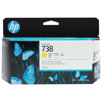 HP 738 Standard Yellow DesignJet Ink Cartridge (130ml) 498N7A