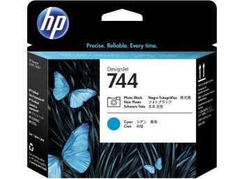 HP F9J86A HP 744 Photo Black and Cyan DesignJet Printhead