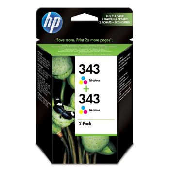 HP CB332EE No.343 Tri-colour Ink Cartridge 2-pack with Vivera Inks