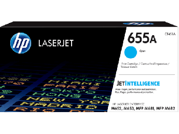 HP 655A Cyan Toner Cartridge (10,500 Pages) CF451A
