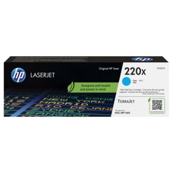 HP 220X High Capacity Cyan Toner Cartridge (5,500 Pages*) W2201X