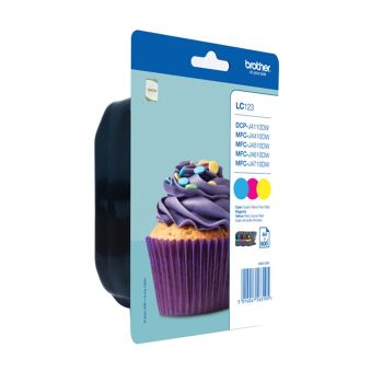 Brother LC123RBWBP CMY Rainbow Ink Cartridge Multipack (3x 600 pages*)