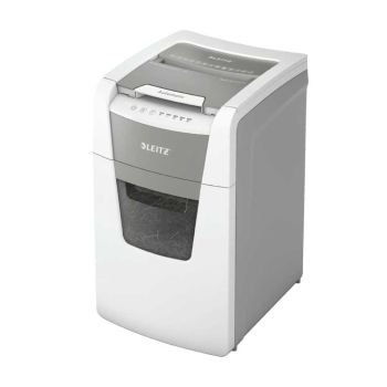 Leitz IQ Autofeed Small Office 100 Automatic Cross-Cut Paper Shredder P-4 White 80111000