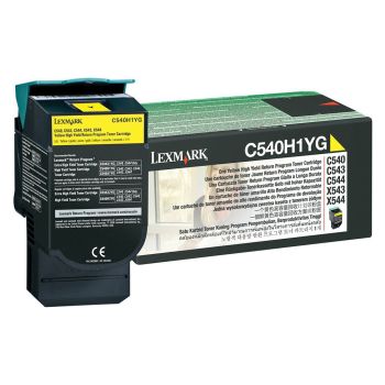 Lexmark C540H1YG High Yield Yellow Return Program Toner Cartridge (2,000 pages*) 0C540H1YG