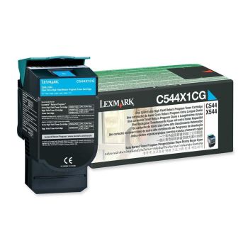 Lexmark C544X1CG Extra High Yield Cyan Return Program Toner Cartridge (4,000 pages*) 0C544X1CG
