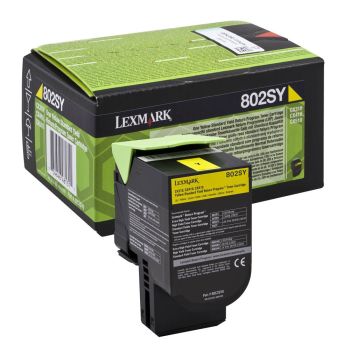 Lexmark 80C2SY0 Standard Yield Yellow Return Program Toner Cartridge (2,000 pages*)
