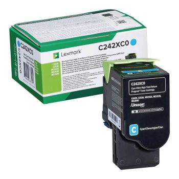 Lexmark Cyan Extra High Yield Return Program Toner Cartridge (3,500 Pages) C242XC0