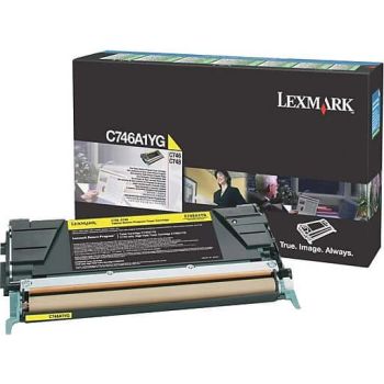Lexmark C746A1YG Standard Yield Yellow Return Program Toner Cartridge (7,000 pages*)