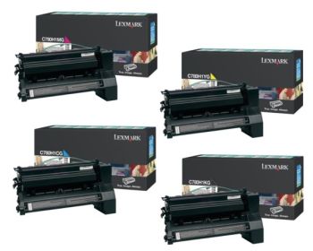 Lexmark PB-LEXC780VAL2 High Yield CMYK Return Program Toner Cartridge (save 