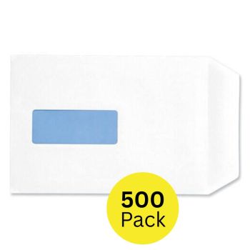 5 Star Office Envelopes Pocket Self Seal Window 90gsm C5 229x162mm White (Pack of 500) v2