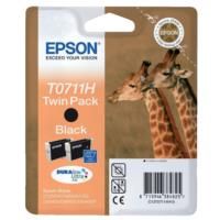 Epson T0711H High Yield Black Ink Cartridge Twin Pack (2x 11.1ml) C13T07114H10