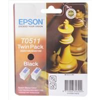 Epson T0511 Black Ink Cartridge Twin Pack (2x 24ml) C13T05114210