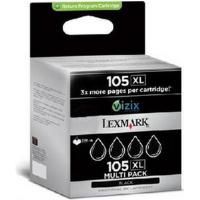 Lexmark 14N0845 105XL Black Ink Cartridge Four-Pack (4x 510 pages*)