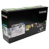 Lexmark C736H1CG High Yield Cyan Return Program Toner (10,000 pages*) 0C736H1CG