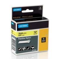 DYMO Rhino 18491 - 19mm x 3.5m - Black on Yellow Flexible Nylon Tape