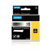DYMO Rhino 18487 - 19mm x 5.5m - Black on Metallic Permanent Polyester Tape