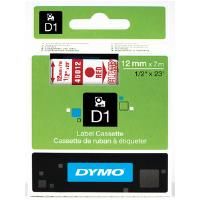 DYMO D1 45012 - 12mm x 7m - Red on Clear Tape