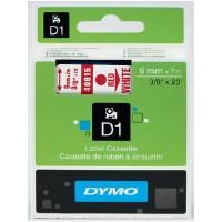 DYMO D1 40915 - 9mm x 7m - Red on White Tape