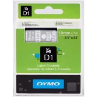 DYMO D1 45810 - 19mm x 7m - White on Clear Tape