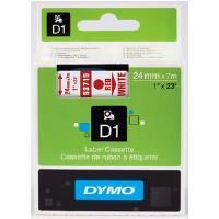 DYMO D1 53715 - 24mm x 7m - Red on White Tape