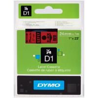 DYMO D1 53717 - 24mm x 7m - Black on Red Tape